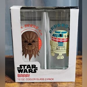 Star Wars Chewbacca and R2-D2 Cooler Glass Set - Brown, Blue, Red